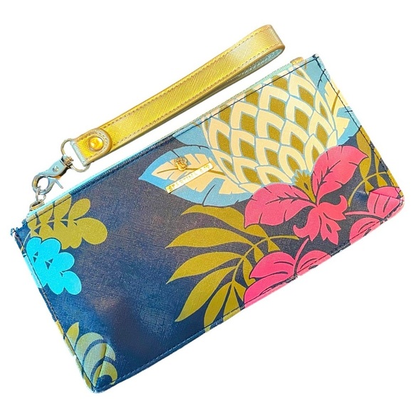 Spartina 449 Handbags - Spartina 449 Tropical Floral Wristlet Clutch with Mermaid Logo